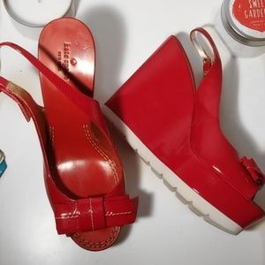 Kate Spade NY Patent Slingback Wedge Platform heel